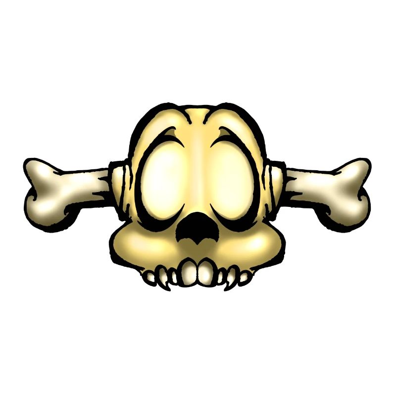 Skull. Skull with bone through head.