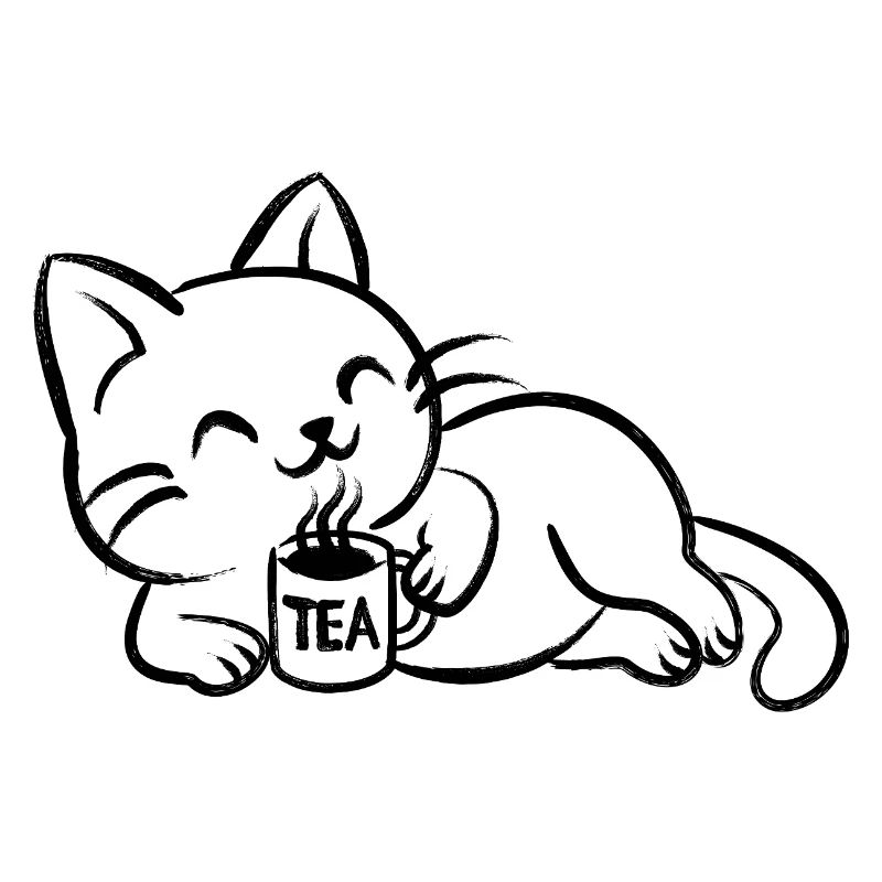 Chillin Tea Cat