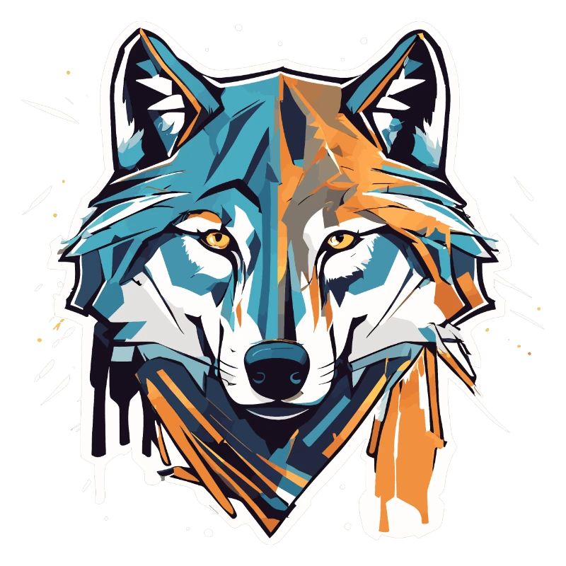 Geometric Wolf Head