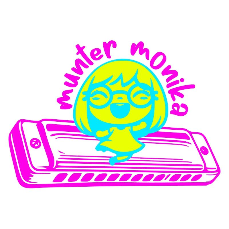 lively monika dancing on the harmonica