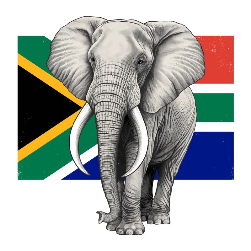 Drapeau éléphant d’Afrique du Sud