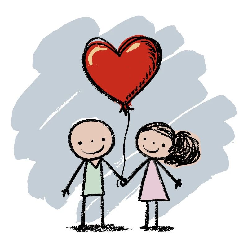 Lovers, Stick Figures, Couples, Valentine's Day