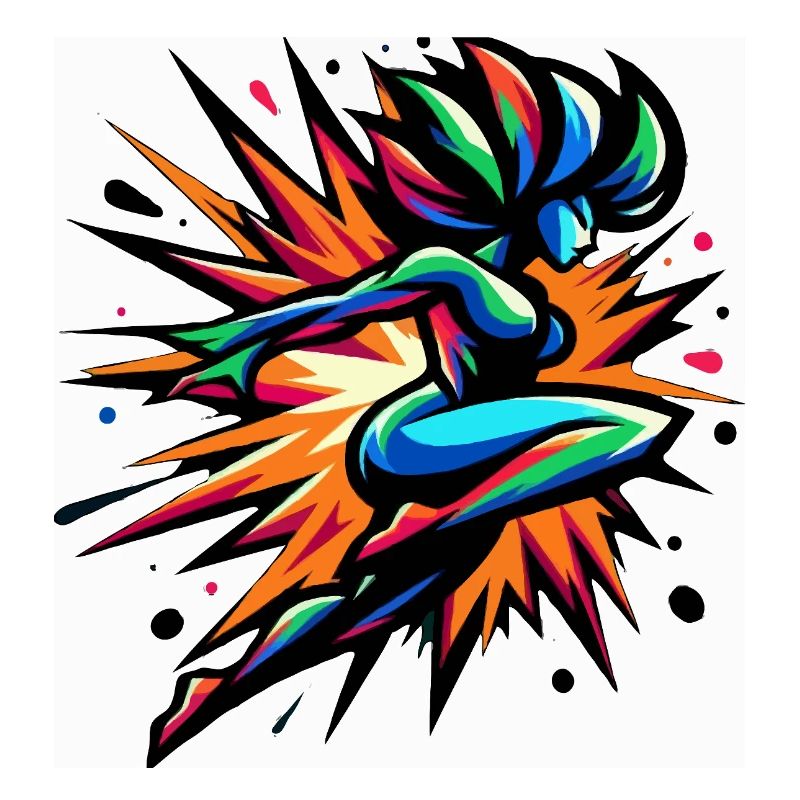 Bunter Neon-Sprinter