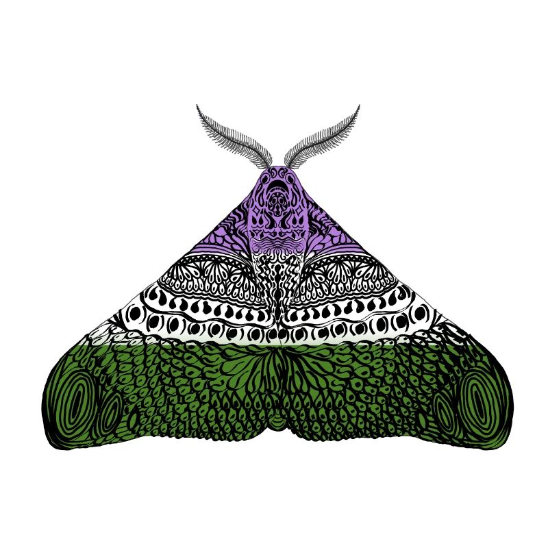 Genderqueer pride moth