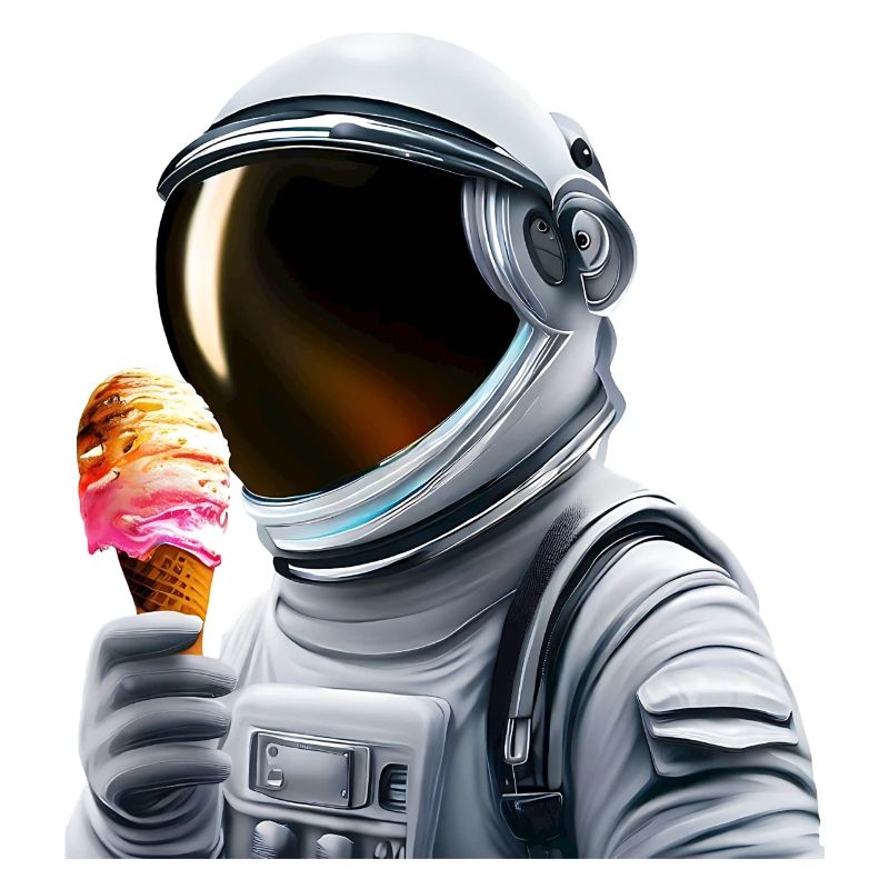 Astronaute de la crème glacée gaufre