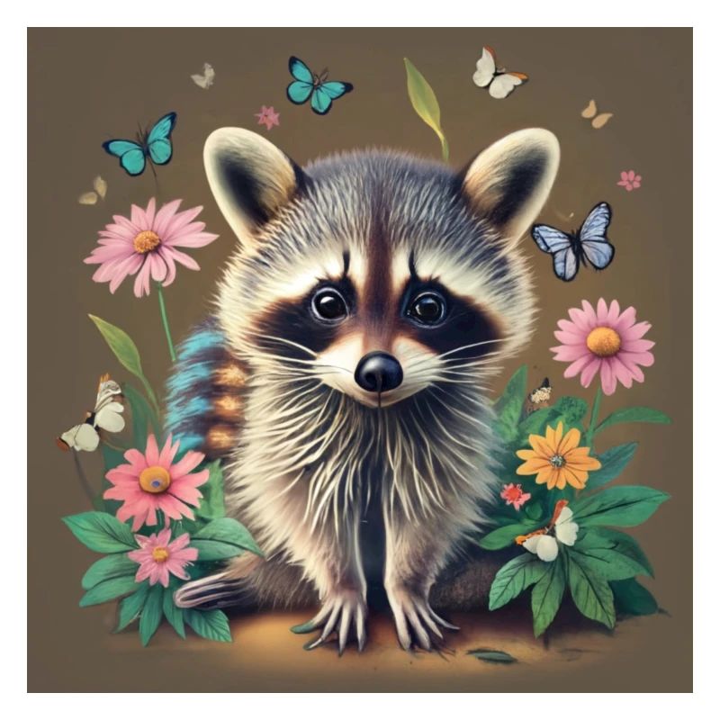 renard avec des fleurs