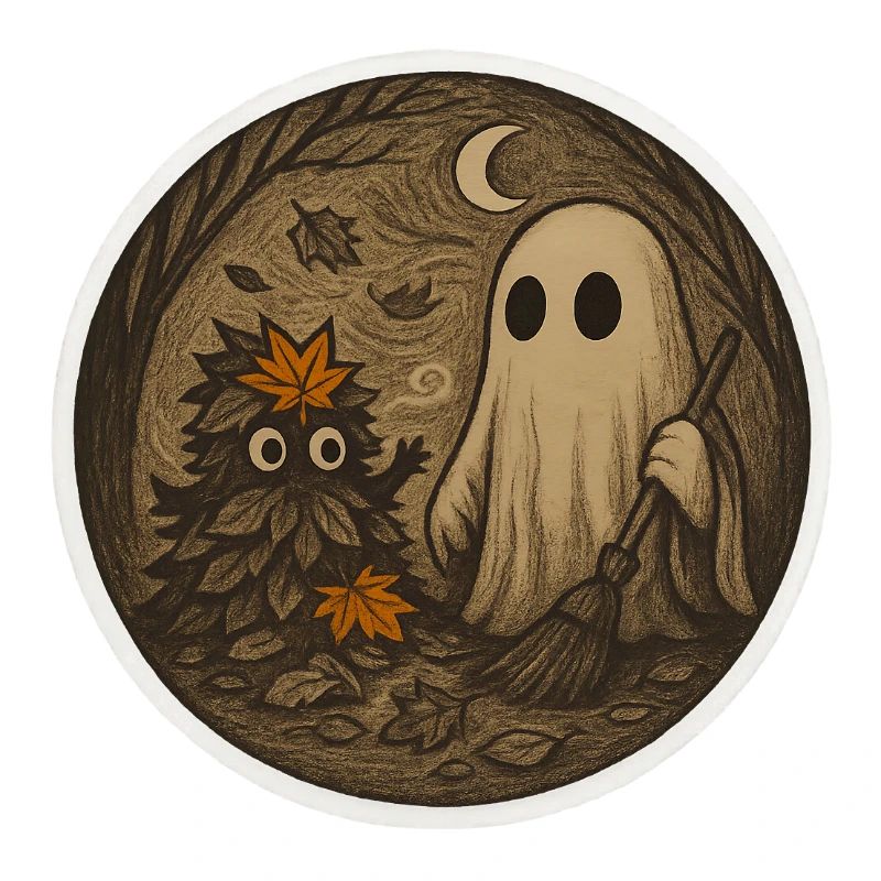 Ghostly Forest Night Illustration
