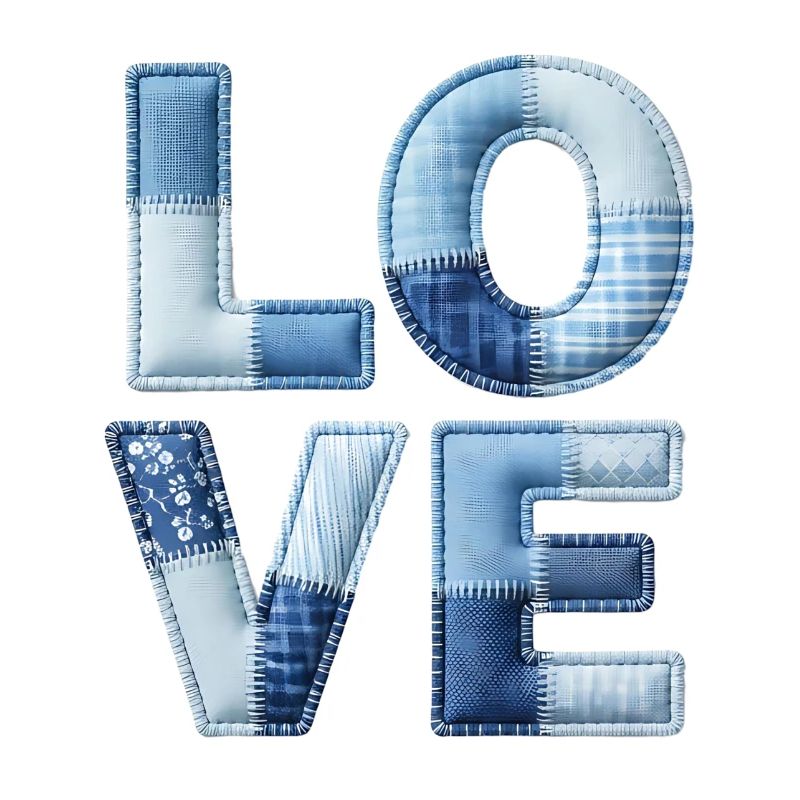 Love Moderne Patchwork Kunst