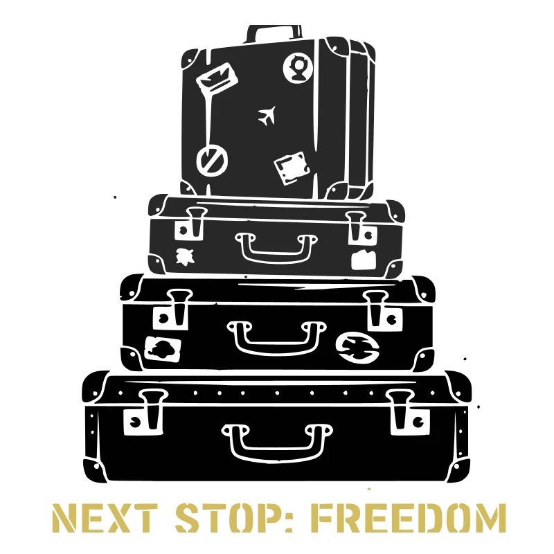 Suitcase Stack Freedom Saying
