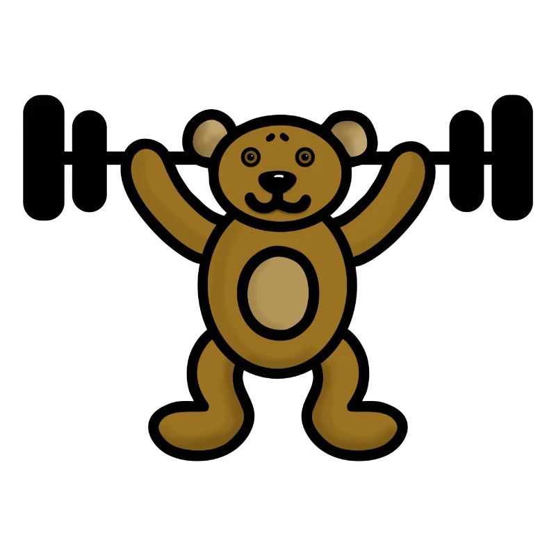 Bär mit Gewicht - Gewichtheber Bodybuilder