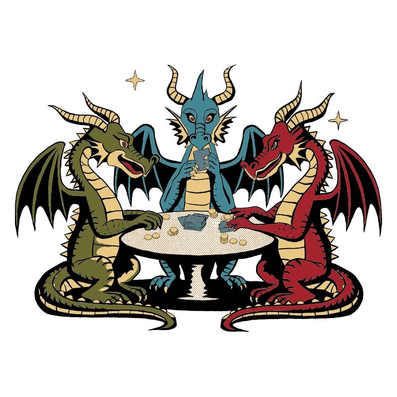 Dragons playing cards