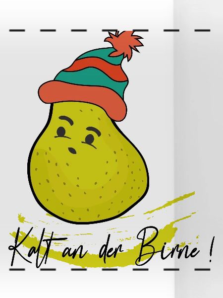 Birne mit Mütze