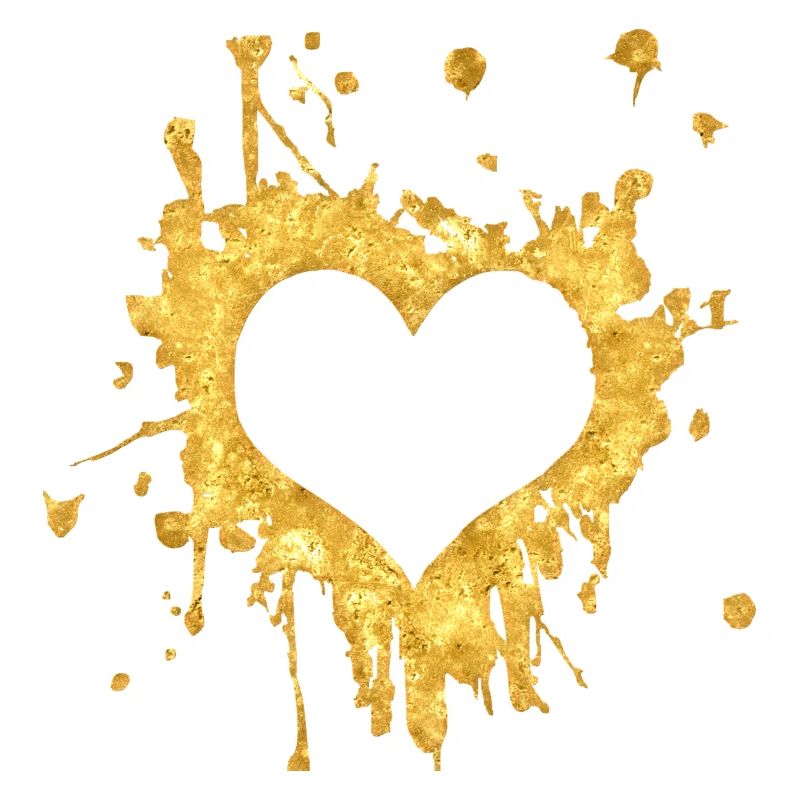 le coeur éclabousse l'or