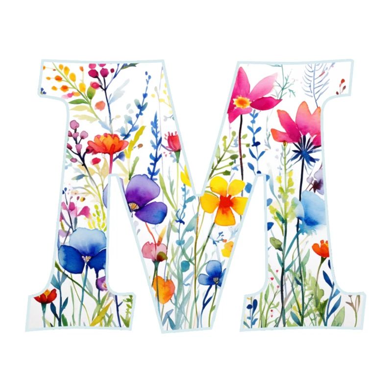 Letter M, Monogram, Animal Pattern