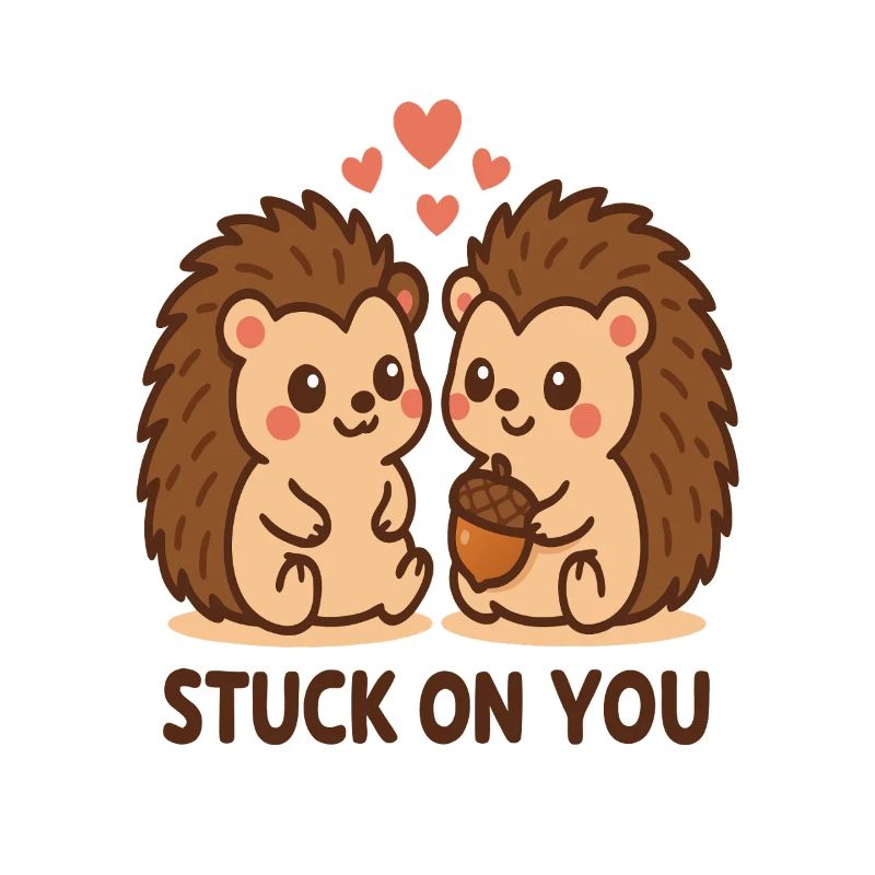 Cuddly hedgehogs in love
