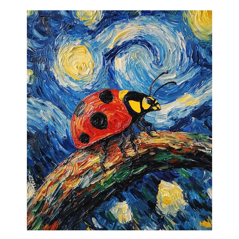 Ladybug Van Gogh Style Starry Night