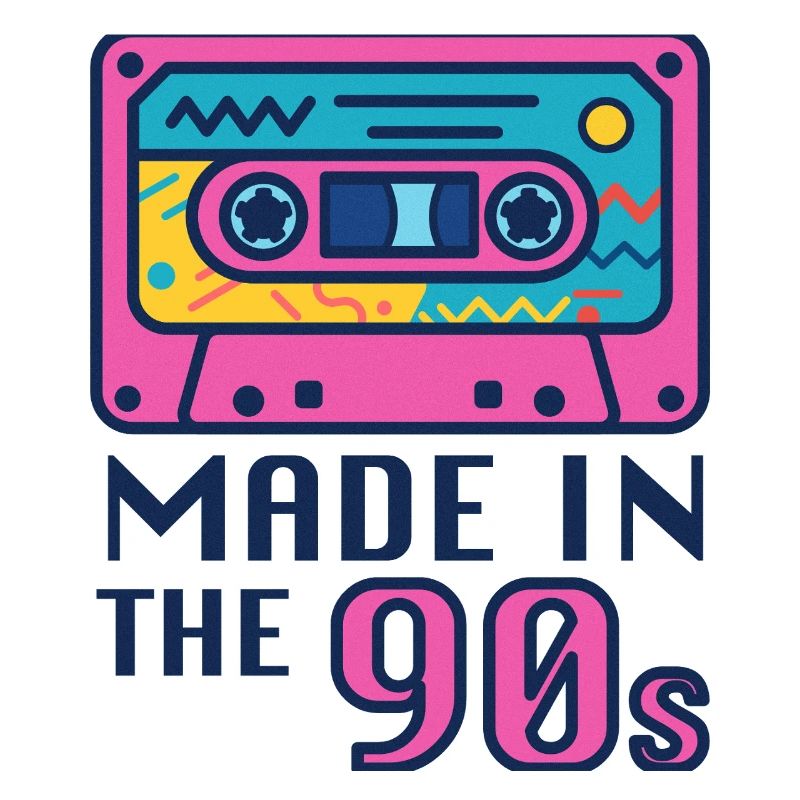 Neon 90s Cassette Design