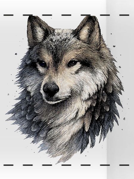 Nebelwolf im Aquarellstil