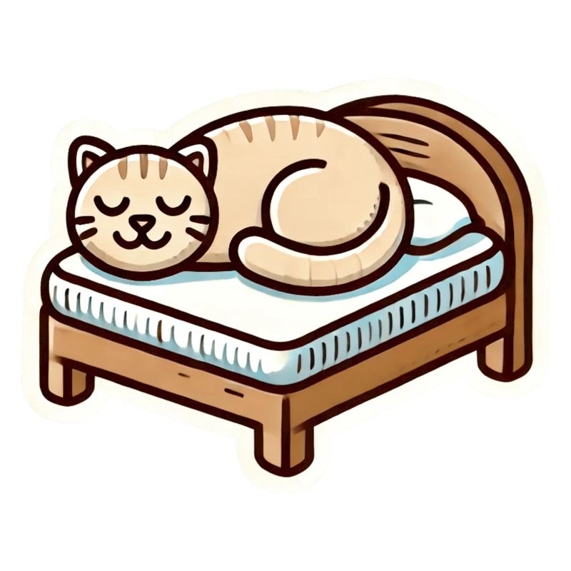 Chat mignon dormant sur le lit