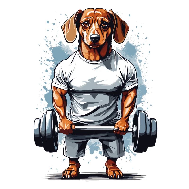 Conception de dynamophilie pour chien teckel de musculation