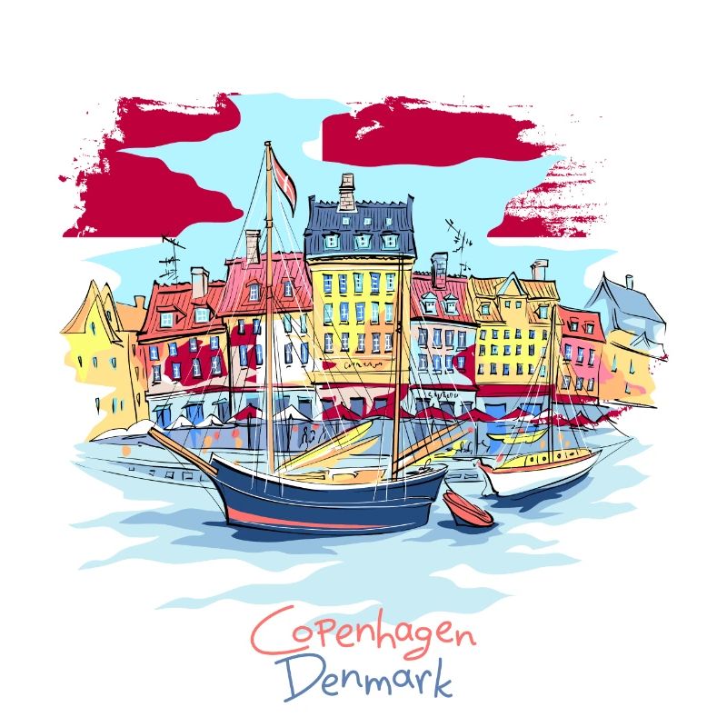 Denmark Copenhagen Danish Danmark Tshirt