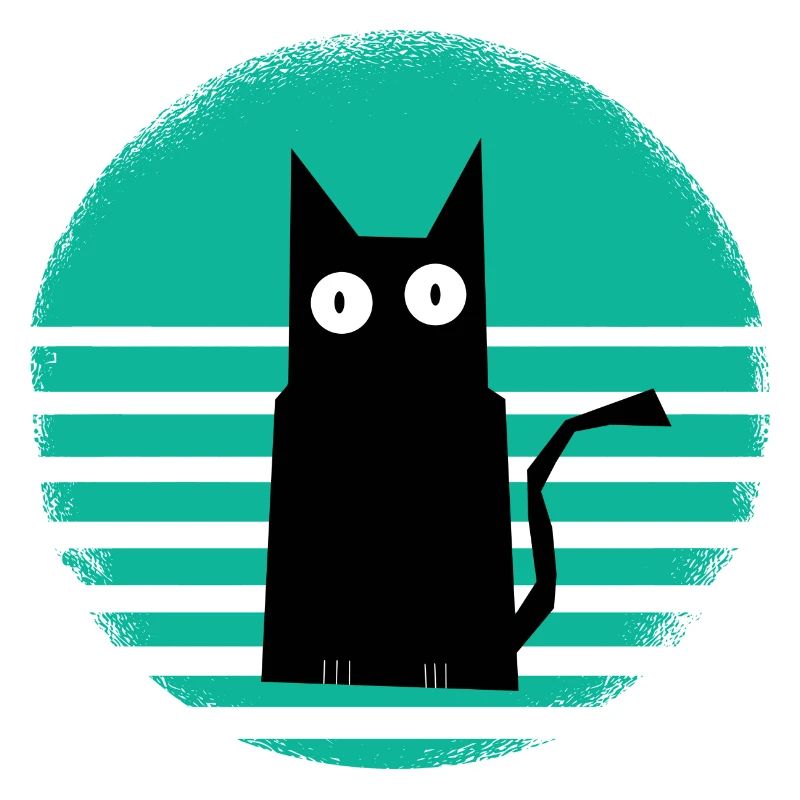 Schwarze Katze Sunset Mint
