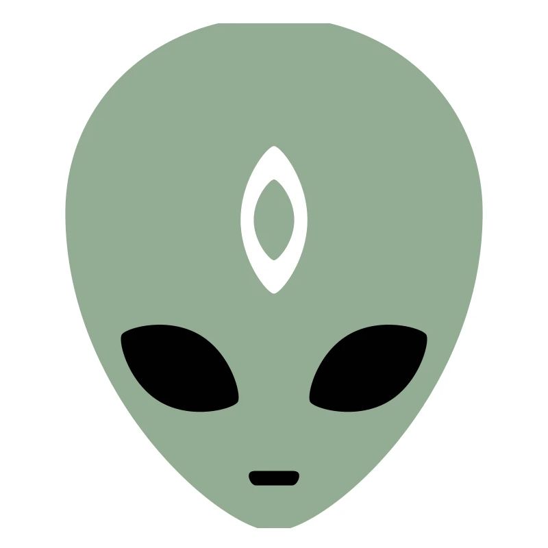 Alien Head Third Eye (drei Farben)