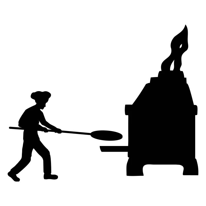 Silhouette Pizza Bäcker
