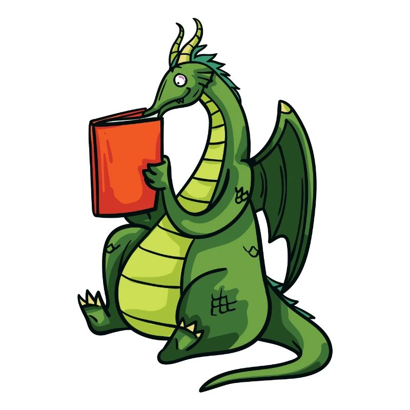 Drache Bücher Buch Lesen Bücherwurm Geschenk