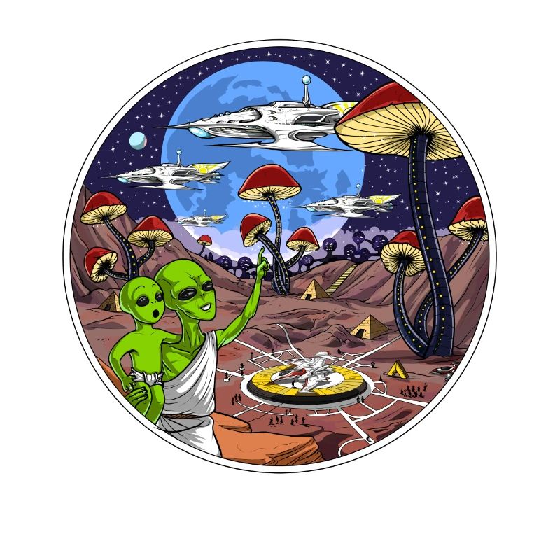 Psychedelic Alien Magic Mushrooms
