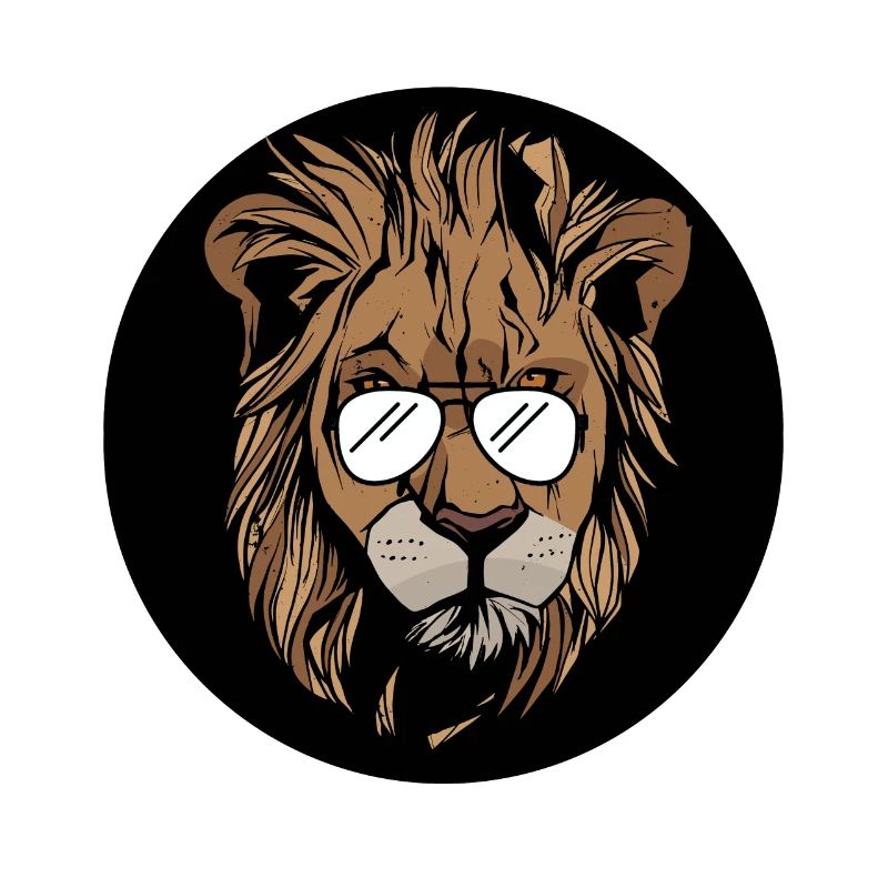 Lion with glasses