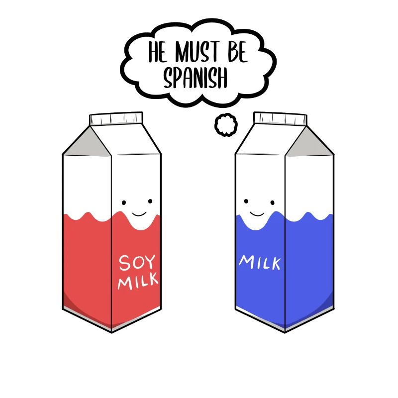 Vegan Vegetarier Sojamilch Soy Spanisch I Geschenk