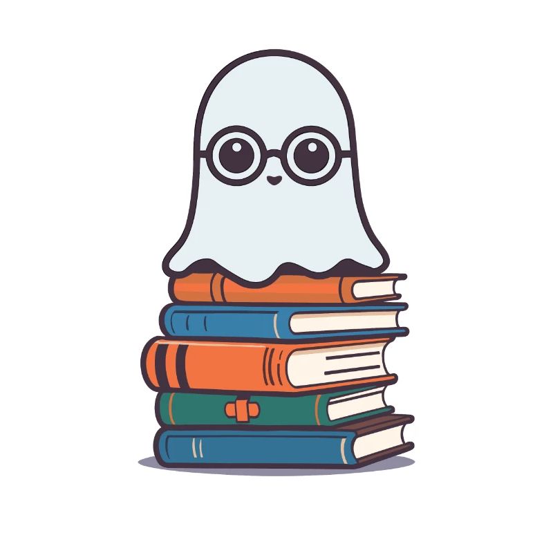Book Lover Style Reading Halloween Ghost