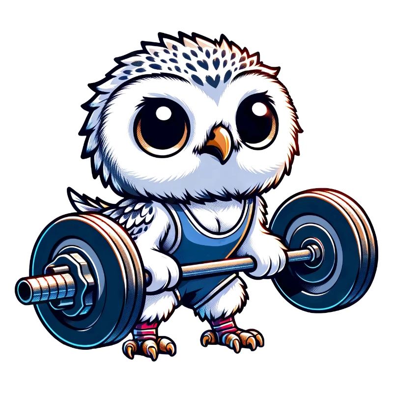 Eule mit Hanteln Workout Schneeeule Stemmen