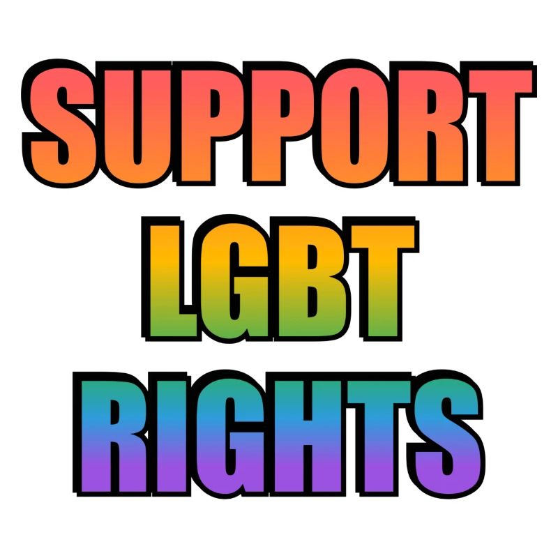 Support LGBT Right rainbow