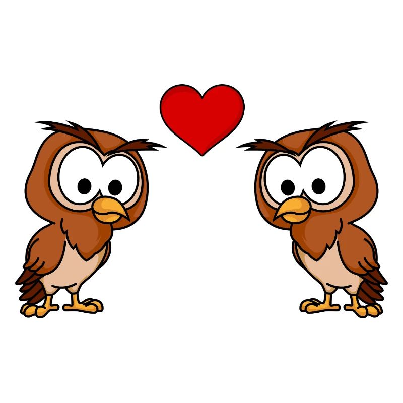 Eule Comic Paar liebe