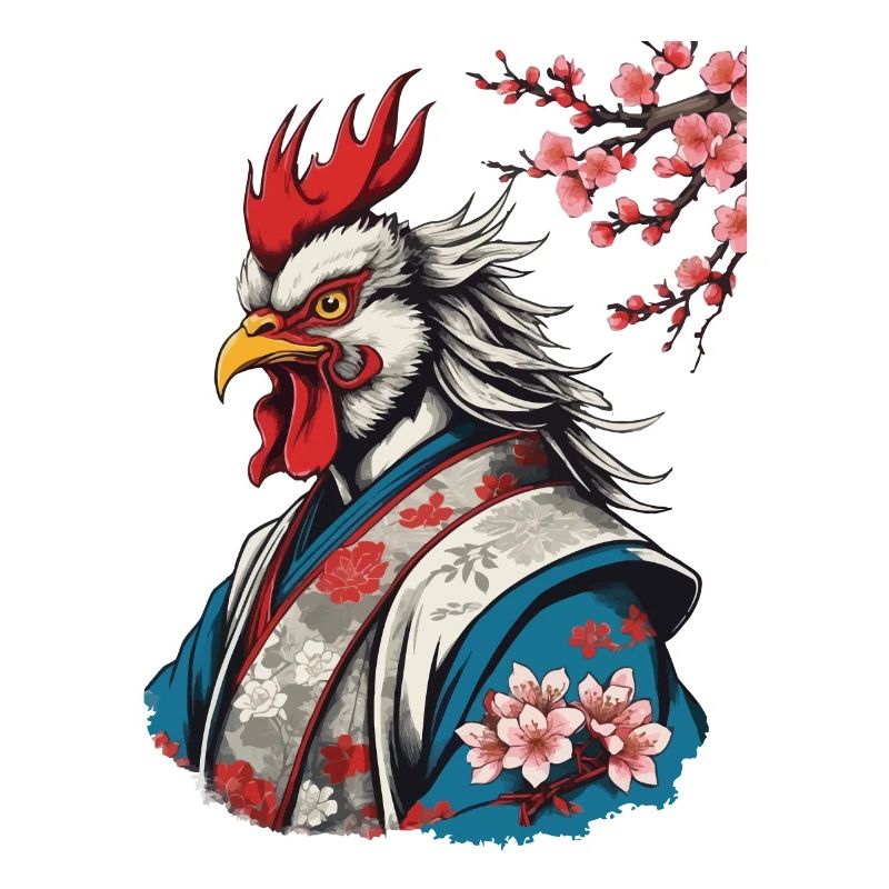 Samouraï dans un design rétro de style ukiyo-e