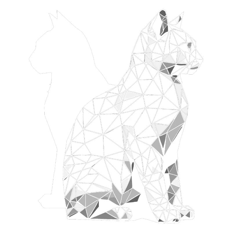 Abstract Geometric Polygonal Cat