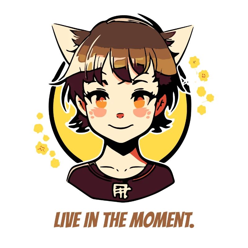 Vis dans l’instant présent, fille chat