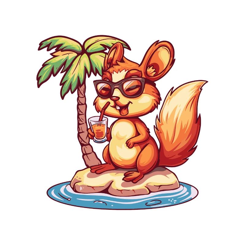 Vacances d’été à la plage Squirrel