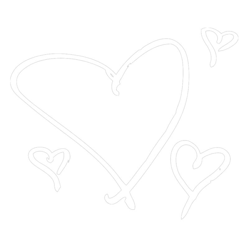 several white hearts