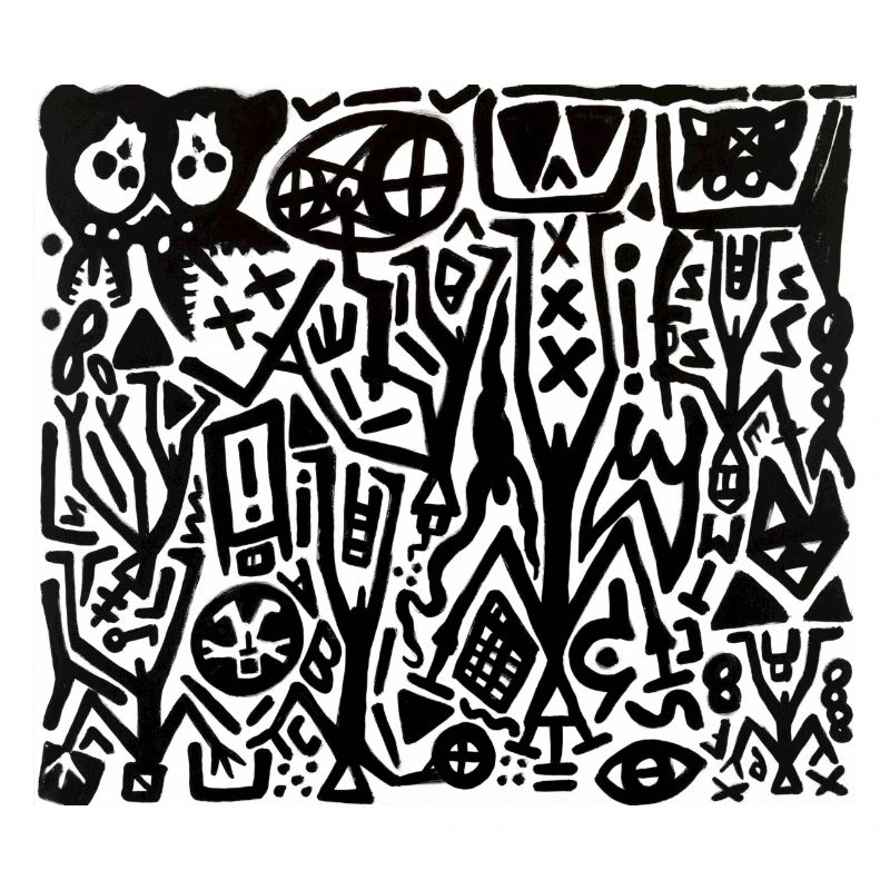 art abstrait - noir et blanc - labyrinthe