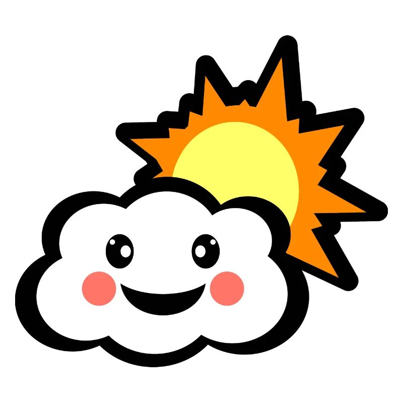 Nuage heureux et soleil éclatant