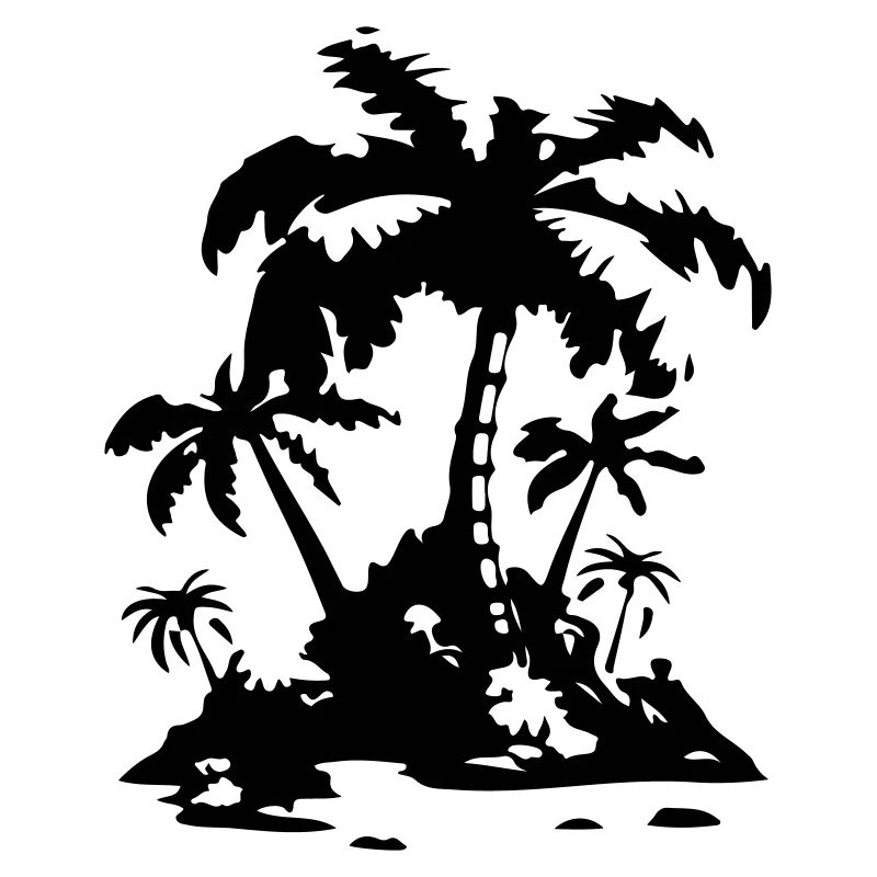 Palm Island Silhouette Symbol