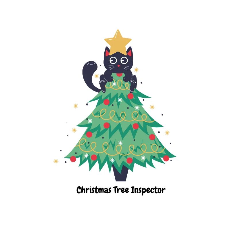 pull de noël chat dans sapin