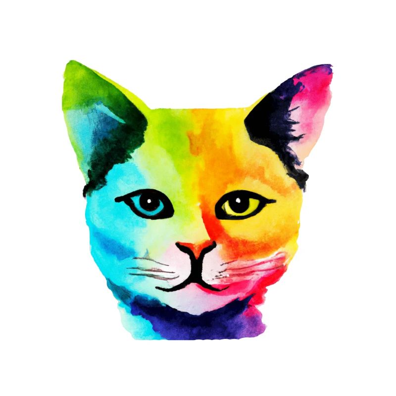 Rainbow Cat Face