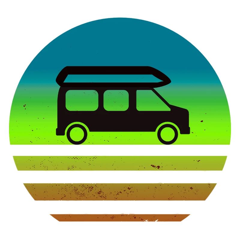 Camper Van Retro Sunset Vintage Campervan