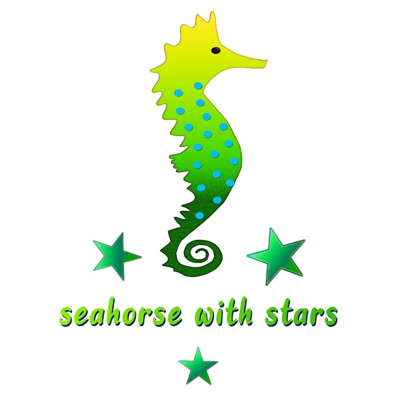 Hippocampe vert avec astérisque
