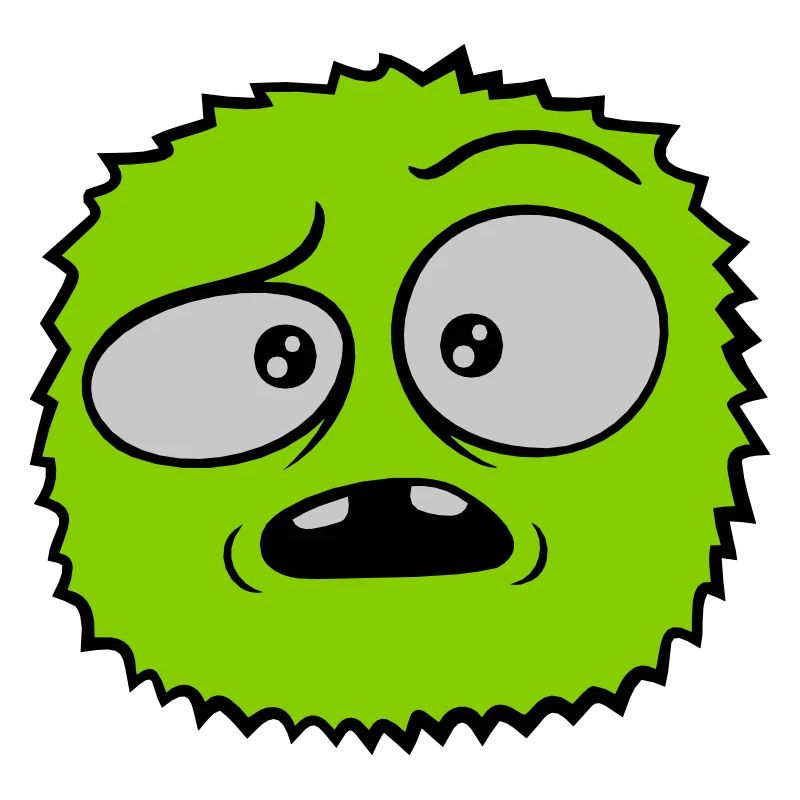Haariges Monster skeptisches Gesicht