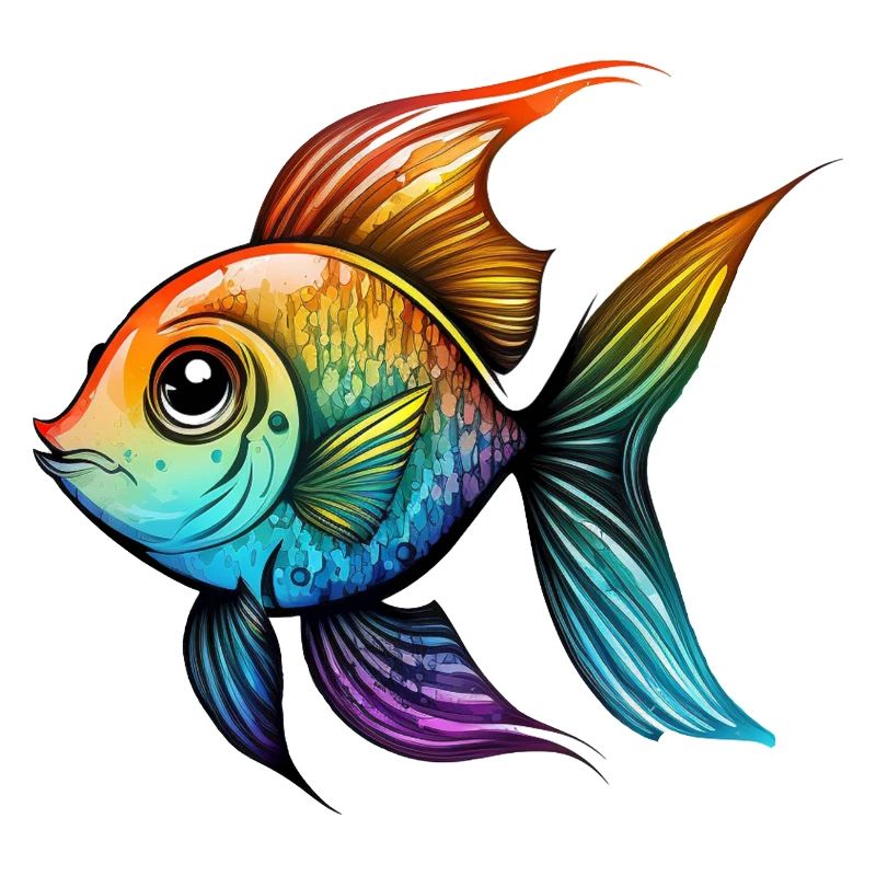 Fish Rainbow Drawing